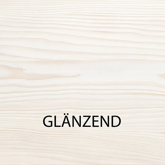 Bondex Zaponlack - Farblos, Glänzend, 250 ml - Helles Holzbrett mit der Aufschrift "GLÄNZEND", das die strahlende Oberfläche des Produkts hervorhebt und seine Qualität unterstreicht.