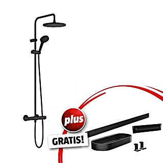 Hansgrohe Vernis Blend Duschsystem 240 + Wand Shower Set GRATIS (Lochabstand: 15 cm, Schwarz)