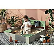 Muddy Buddy Sandkasten Cozy House (100 x 100 x 60 cm, Holz, Warmgrau/ Eukalyptus) | BAUHAUS