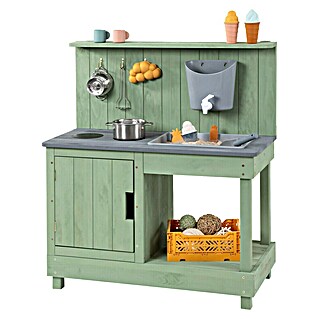 Muddy Buddy Matschküche Mud Expert (80 x 40 x 90 cm, Holz, Eukalyptus)