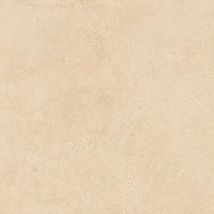 Feinsteinzeugfliese Big Sand - 60 x 60 cm, Beige, Matt - Beigefarbene Betonoberfläche mit subtilen Texturen und Schattierungen, ideal für minimalistische Hintergründe und moderne Designs.