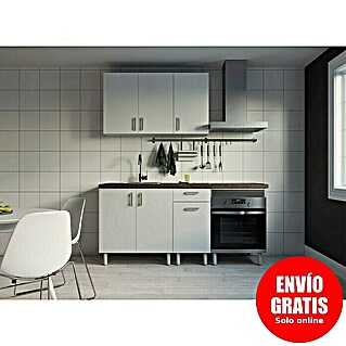 Top Element Cocina compacta (Ancho: 1,8 m, Sin electrodomésticos, Blanco, 5 pzs.)