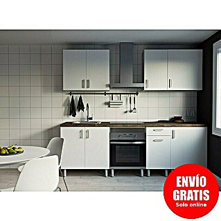 Top Element Cocina compacta (Ancho: 2,4 m, Sin electrodomésticos, Blanco, 7 pzs.)