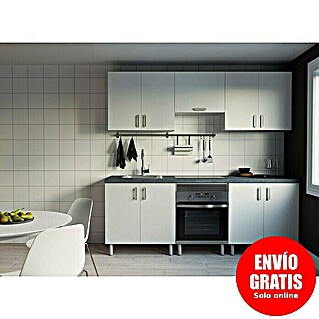 Top Element Cocina compacta (Ancho: 2,2 m, Sin electrodomésticos, Blanco, 4 pzs.)