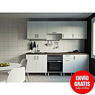 Top Element Cocina compacta (Ancho: 2,4 m, Sin electrodomésticos, Blanco, 8 pzs.)