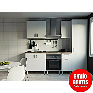 Top Element Cocina compacta (Ancho: 2,4 m, Sin electrodomésticos, Blanco, 6 pzs.)