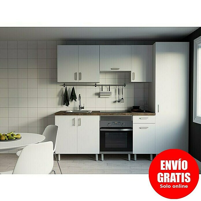 Top Element Cocina compacta C (Ancho: 2,4 m, Sin electrodomésticos, Blanco, 7 pzs.) | BAUHAUS