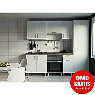 Top Element Cocina compacta C (Ancho: 2,4 m, Sin electrodomésticos, Blanco, 7 pzs.)
