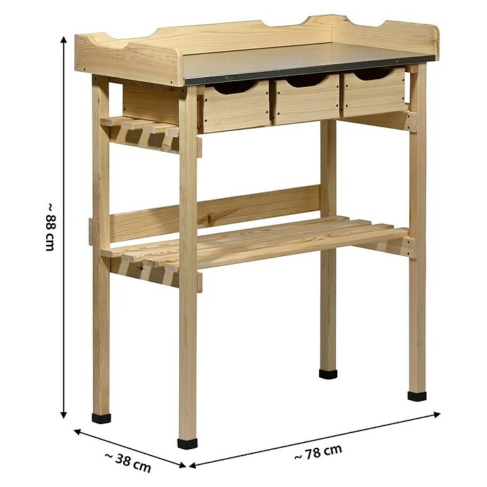 Dobar Pflanztisch (78 x 38 x 88 cm, Holz, Natur) | BAUHAUS