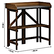 Dobar Pflanztisch Faltbar mit Ablage (86 x 43 x 88 cm, Holz, Dunkelbraun) | BAUHAUS