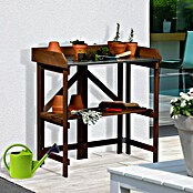 Dobar Pflanztisch Faltbar mit Ablage (86 x 43 x 88 cm, Holz, Dunkelbraun) | BAUHAUS