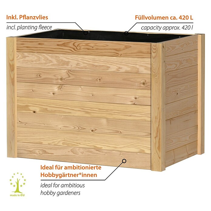 Dobar Hochbeet Douglasie (106 x 65,5 x 76 cm, Holz, Natur) | BAUHAUS