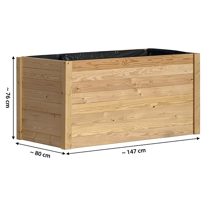 Dobar Hochbeet Douglasie (147 x 80 x 76 cm, Holz, Natur) | BAUHAUS