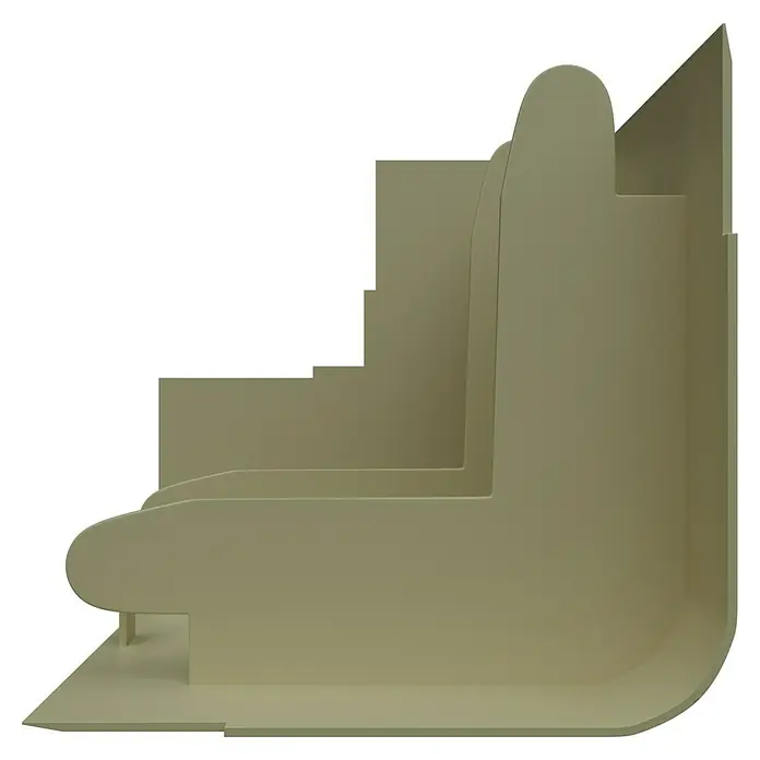 GGK Außeneck - Buche, Passend für: Sockelleistenkanal SL 20x50 - Dieser stilvolle beigefarbene Schreibtisch-Organizer bietet eine elegante Lösung für die Organisation von Büromaterialien. Ideal für jeden Arbeitsbereich.