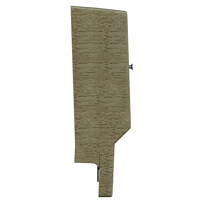 GGK Gerätetank - 1-fach, Buche, Passend für: Sockelleistenkanal SL 20x50 - Nahaufnahme eines Holzschubladenelements mit sichtbarer Maserung und blauen Details, das die Handwerkskunst und das Design hervorhebt.