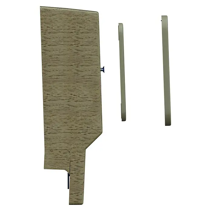 GGK Gerätetank - 1-fach, Buche, Passend für: Sockelleistenkanal SL 20x50 - Nahaufnahme eines Garderobenständers mit Holzstruktur und mehreren Ablageflächen, ideal für die Organisation von Kleidung und Accessoires.
