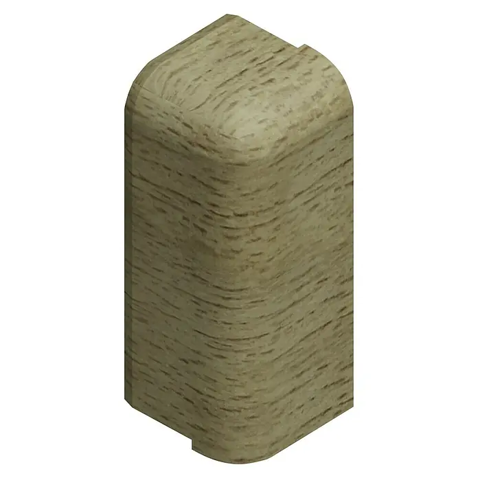 GGK Endstück - Rechts, Buche, Passend für: Sockelleistenkanal SL 20x50 - Detailaufnahme eines einzelnen Holzblocks mit abgerundeten Kanten und Maserung, ideal für Bauprojekte und kreative Designs.
