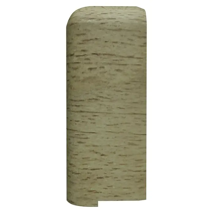 GGK Endstück - Links, Buche, Passend für: Sockelleistenkanal SL 20x50 - Helles Holzstück mit abgerundeter Kante. Ideal für Möbelbau oder als Dekorationselement. Natürliche Maserung sorgt für Wärme.
