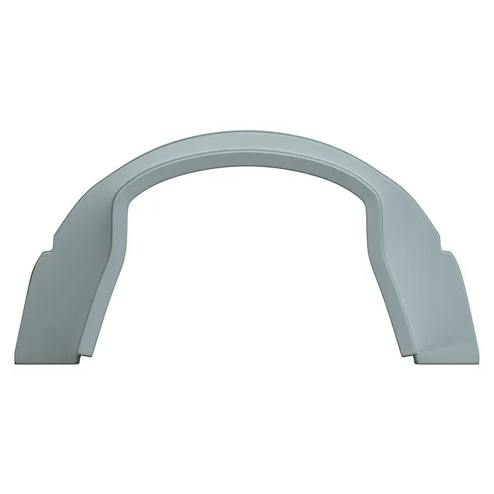 D-Line Kabelkanal-Zubehörkit - Weiß, Passend für: D-Line Kabelkanal 30 x 15 mm - Graues Produkt mit gewölbter Oberseite, das eine Tunnelform bildet und sich ideal für industrielle Anwendungen eignet.