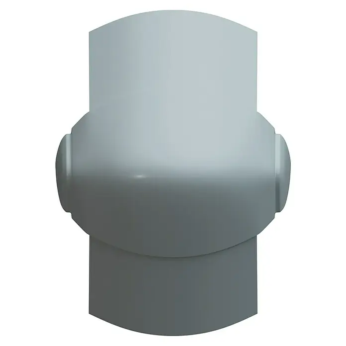 D-Line Kabelkanal-Zubehörkit - Weiß, Passend für: D-Line Kabelkanal 30 x 15 mm - Nahaufnahme einer grauen Rohrmuffe, die ein essentielles Verbindungselement in Sanitär- und Installationssystemen darstellt.