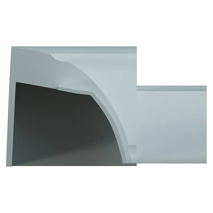 D-Line Kabelkanal-Zubehörkit - Weiß, Passend für: D-Line Kabelkanal 22 x 22 mm - Nahaufnahme eines eleganten weißen Architekturdetails, das eine moderne und saubere Ästhetik präsentiert.