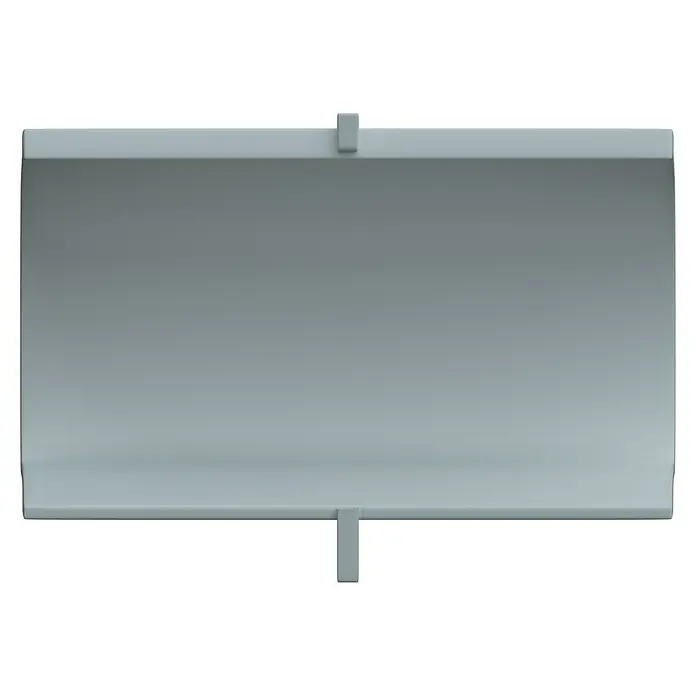 D-Line Kabelkanal-Zubehörkit - Weiß, Passend für: D-Line Kabelkanal 30 x 15 mm - Bild eines heruntergelassenen, hellgrauen Rollladens. Der Rollladen ist an einer Wand befestigt und verdunkelt den Raum.