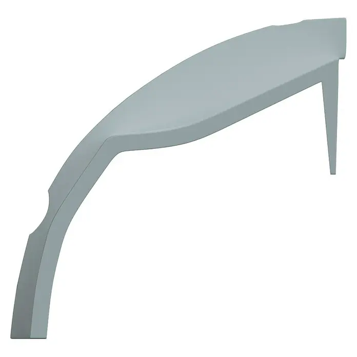 D-Line Kabelkanal-Zubehörkit - Weiß, Passend für: D-Line Kabelkanal 22 x 22 mm - Grauer Schreibtischaufsatz mit geschwungenem Design und stabilen Beinen, ideal für eine ergonomische Arbeitsumgebung.