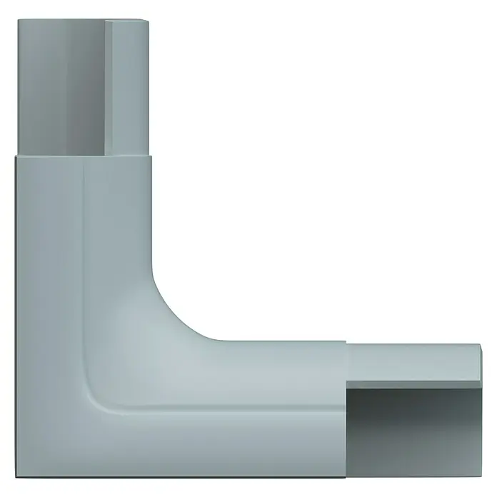 D-Line Kabelkanal-Zubehörkit - Weiß, Passend für: D-Line Kabelkanal 30 x 15 mm - Ein graues, rechtwinkliges PVC-Rohrverbingsstück für sanitäre Installationen, ideal für Abwasserleitungen und professionelle Sanitäranwendungen.
