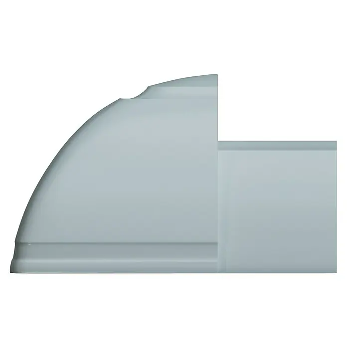 D-Line Kabelkanal-Zubehörkit - Weiß, Passend für: D-Line Kabelkanal 22 x 22 mm - Nahaufnahme einer Eckverbindungsdose in blassgrauer Farbe, die eine robuste und wetterfeste Lösung für elektrische Verkabelungen im Freien bietet.