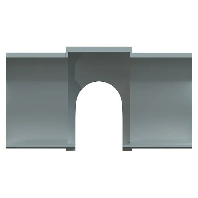 D-Line Kabelkanal-Zubehörkit - Weiß, Passend für: D-Line Kabelkanal 22 x 22 mm - Innenraumansicht eines Tunnels, der durch architektonische Bögen und gleichmäßige Stufenmuster eine fesselnde räumliche Tiefe schafft.