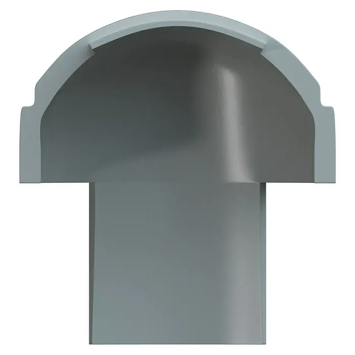 D-Line Kabelkanal-Zubehörkit - Weiß, Passend für: D-Line Kabelkanal 16 x 8 mm - Eine Nahaufnahme eines grauen Betonrohrs im Querschnitt, das die innere Struktur und Textur des Materials zeigt.