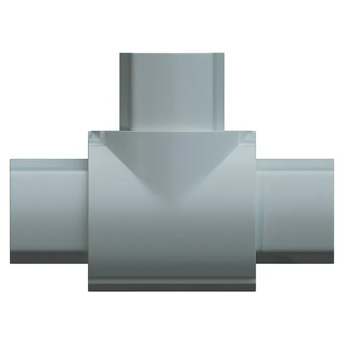 D-Line Kabelkanal-Zubehörkit - Weiß, Passend für: D-Line Kabelkanal 16 x 8 mm - Graue Form in Stufen, die Schatten erzeugt und ein modernes, minimalistisches Design aufweist, ideal für architektonische Visualisierungen.