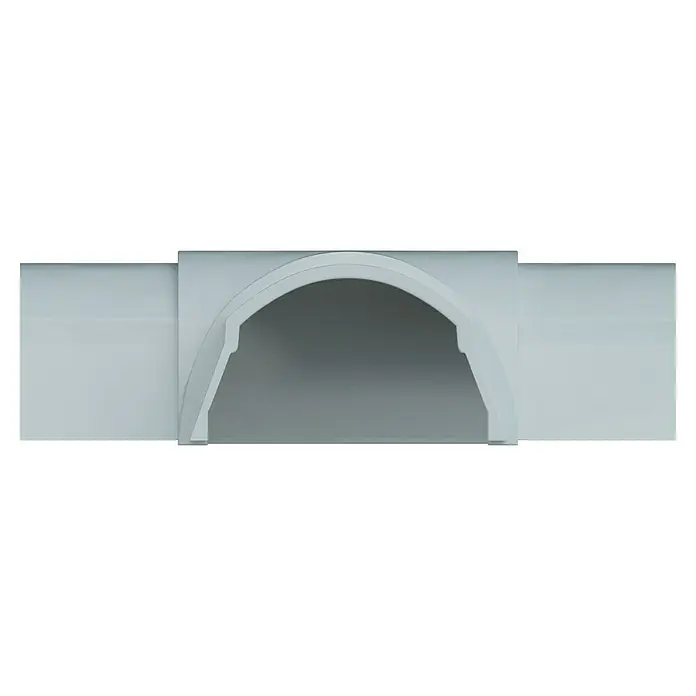 D-Line Kabelkanal-Zubehörkit - Weiß, Passend für: D-Line Kabelkanal 50 x 25 mm - Aufnahme eines eleganten, gewölbten Durchgangs in einem hellen Farbton, der architektonische Klarheit und minimalistisches Design ausstrahlt.