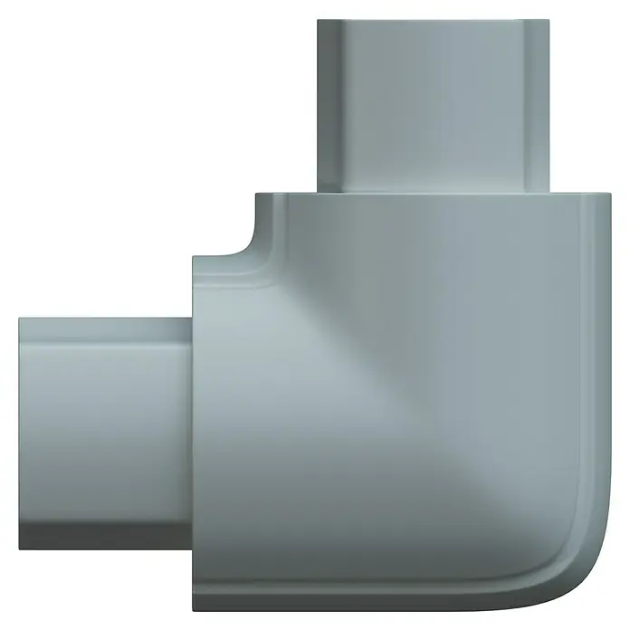 D-Line Kabelkanal-Zubehörkit - Weiß, Passend für: D-Line Kabelkanal 16 x 8 mm - Abgewinkelter USB-Adapter, ideal für enge Räume und zum Schutz vor Kabelbruch. Der Adapter ist in schlichtem Grau gehalten.