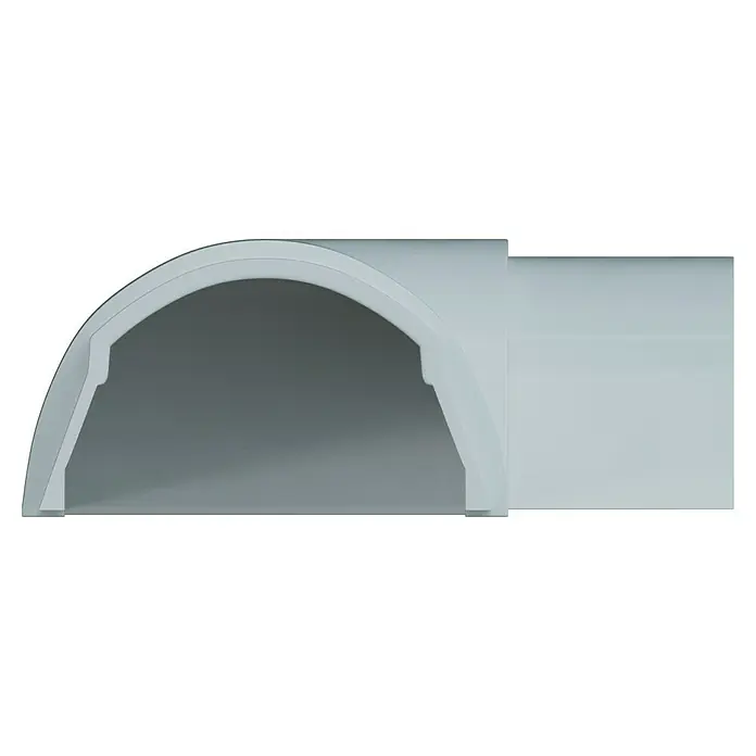 D-Line Kabelkanal-Zubehörkit - Weiß, Passend für: D-Line Kabelkanal 50 x 25 mm - Profilansicht einer eleganten, schlichten weißen LED-Leuchte. Diese bietet moderne Beleuchtung für Innenräume und Akzente.