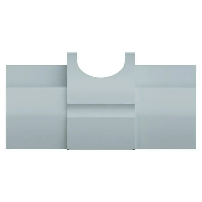D-Line Kabelkanal-Zubehörkit - Weiß, Passend für: D-Line Kabelkanal 22 x 22 mm - Graues Produkt mit einer runden Aussparung und rechteckigen Formen, ideal für eine moderne und minimalistische Präsentation.