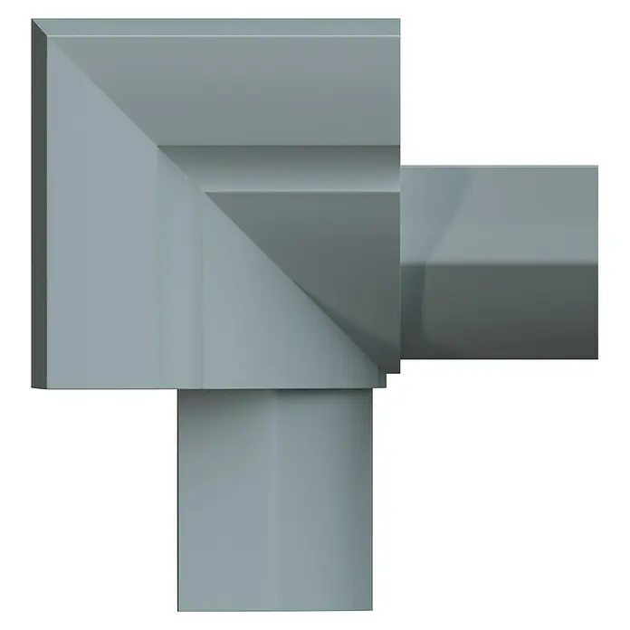 D-Line Kabelkanal-Zubehörkit - Weiß, Passend für: D-Line Kabelkanal 22 x 22 mm - Dieses Bild zeigt ein stilvolles Eckrohr, das sich ideal für Sanitäranlagen eignet. Seine graue Farbe verleiht ihm ein elegantes und modernes Aussehen.