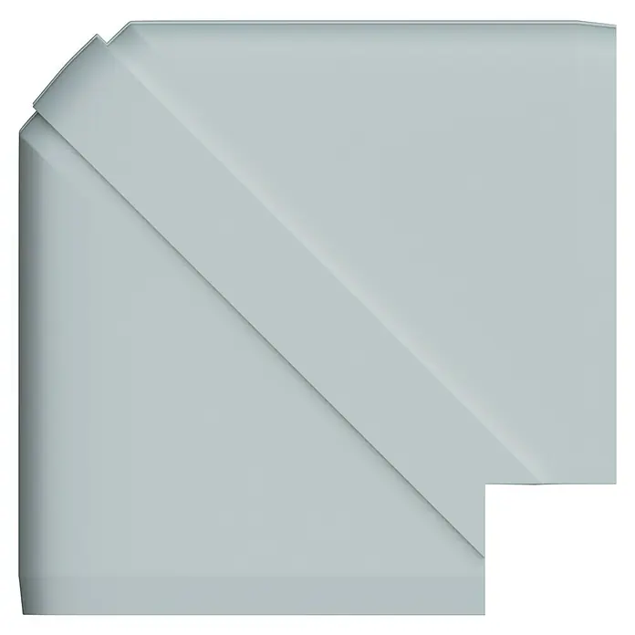 Außeneck BR 70 - Passend für: Brüstungskanal BR 70 x 130 mm, Reinweiß - Abbildung eines stapelbaren Tabletts in gedämpftem Weiß, das eine saubere und minimalistische Ästhetik für die Organisation bietet.