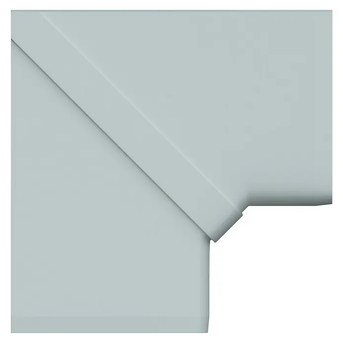 Inneneck-Profil - Passend für: Brüstungskanal BR 70 x 130 mm, Reinweiß - Detailaufnahme einer modernen, weißen Deckenkonstruktion mit klaren Linien und minimalistischem Design.
