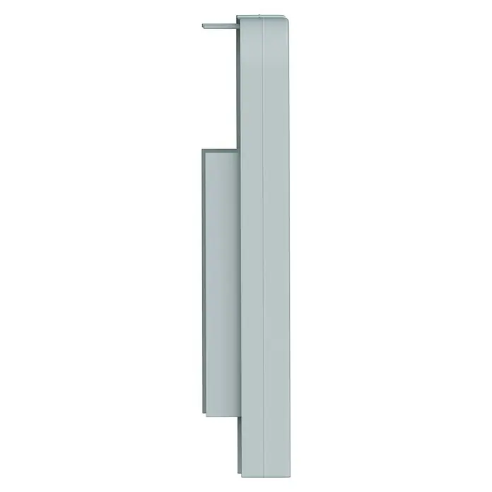 Endstück - Reinweiß, Passend für: Brüstungskanal BR 70 x 130 mm - Bild einer modernen, grauen Schiebetür. Das schlanke Design und die hochwertige Verarbeitung machen sie zu einem Blickfang in jedem Raum.