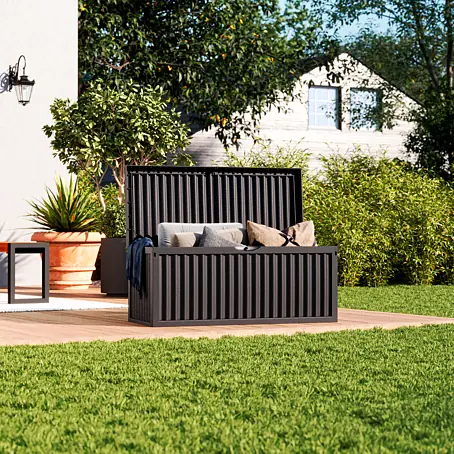 aufbewahrung garten holz GIANTEX Gartenbox Auflagenbox Gartentruhe Kissenbox Holzbox Teller-Organizer, Utensilien-Abtropffläche, Schneidebrett-Aufbewahrung für Category:T-Shirts Plätze:4