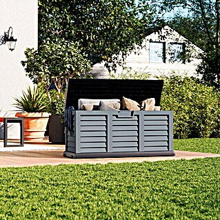 Siena Garden Gartenbox Jumbo XXL (140 x 61 x 69 cm, Silbergrau/Schwarz)