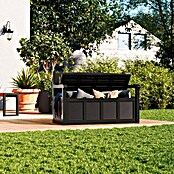 Jelenia Plast Gartenbank Salzburg (L x B x H: 130 x 60 x 85 cm, Kunststoff, Anthrazit)