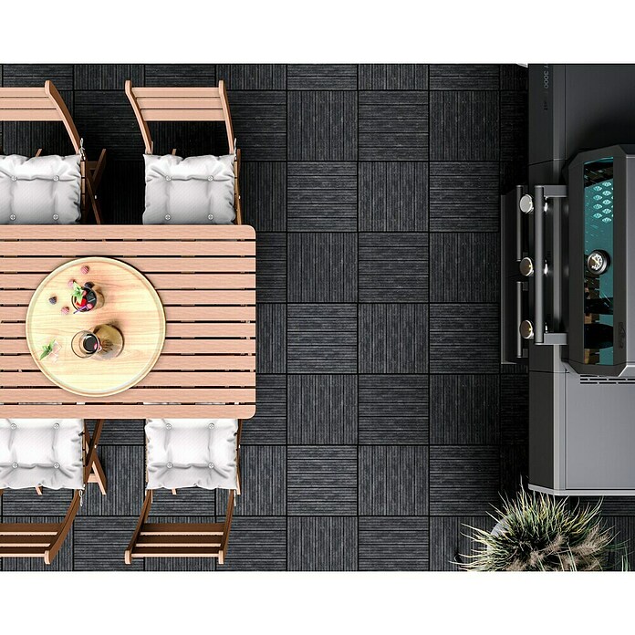 Klickfliese Cosmopolitan (Kunststoff, 30 x 30 x 1,5 cm, Stahlgrau, 6 Stk.) | BAUHAUS
