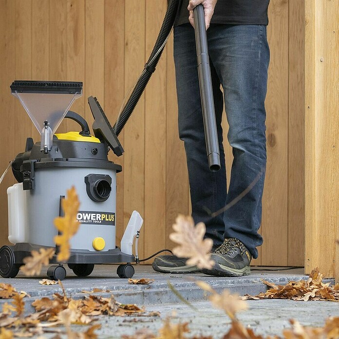 PowerPlus Aspirador en seco y húmedo eléctrico POWX326 (1.600 W, Volumen de recipiente: 20 l, Con bolsa) | BAUHAUS