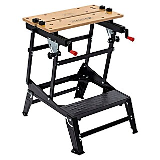 Kreator Banco de trabajo KRT672002 (L x An: 60,5 x 71,5 cm, Altura de trabajo: 77 cm, Carga soportada: 100 kg, Negro)