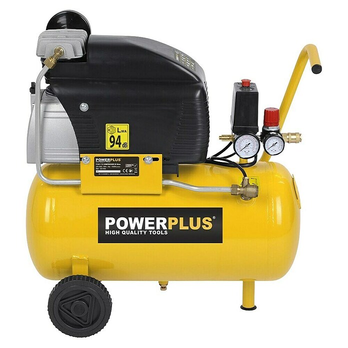 PowerPlus Compresor POWX1735 (1.500 W, Presión máx.: 8 bar, 24 l, Lubricado con aceite) | BAUHAUS