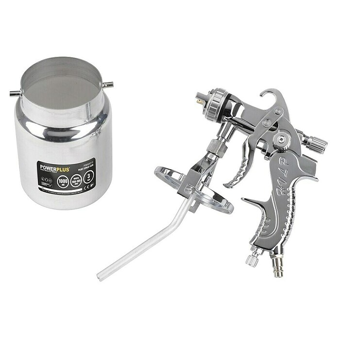 PowerPlus Pistola de pintura neumática POWAIR0110 (Presión de funcionamiento: 3 bar, Volumen de recipiente: 1.000 ml) | BAUHAUS