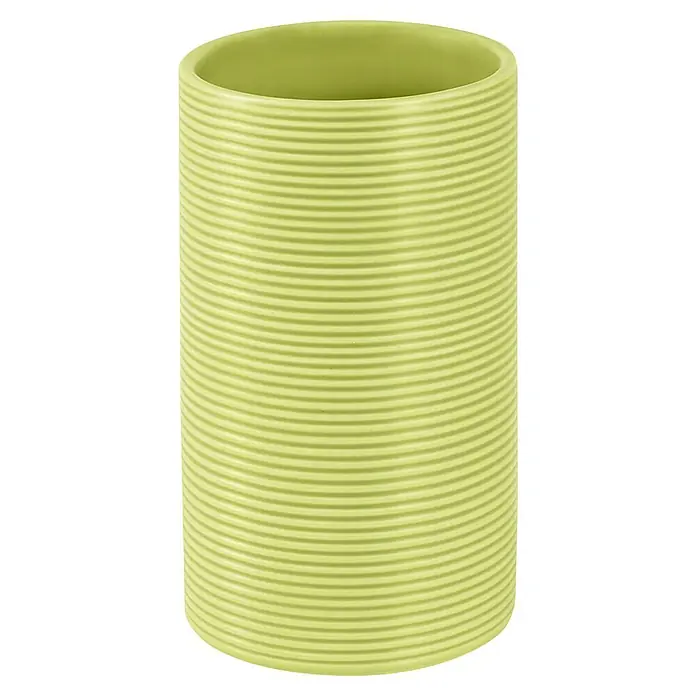 Spirella Portacepillos Tube Ribbed - Diámetro: 6 mm, Cerámica - Taza de cerámica estriada en verde lima. Un accesorio elegante para el baño o la cocina.