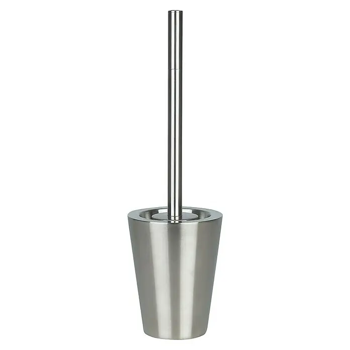 Spirella Escobillero de suelo Max - Acero inoxidable, Light gris - Soporte para escobilla de inodoro de acero cepillado con mango delgado. Un complemento elegante para cualquier baño moderno.